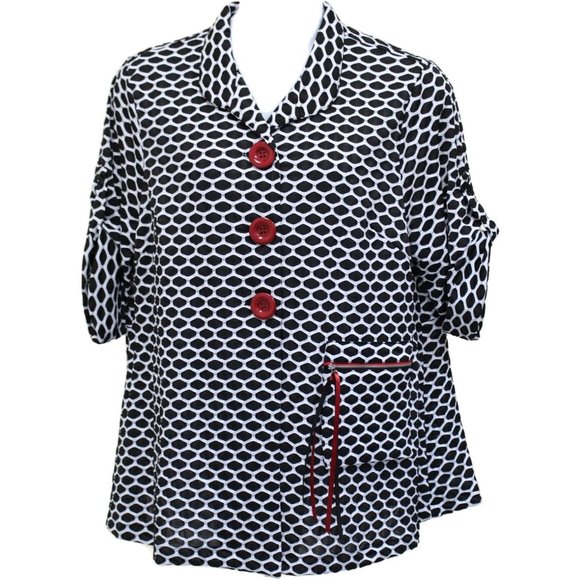 Pretty Woman Behive Jacket Plus Size, Black & White - Picture 2 of 4